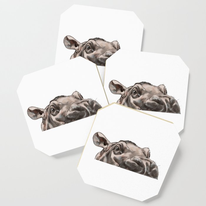 Peeking Baby Hippo Coaster