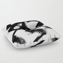 Brushstroke 5 - a simple black and white ink design Floor Pillow