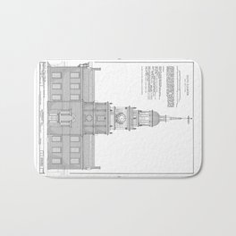 Independence Hall Blueprint Schematics Bath Mat | Architecture, Illustration 
