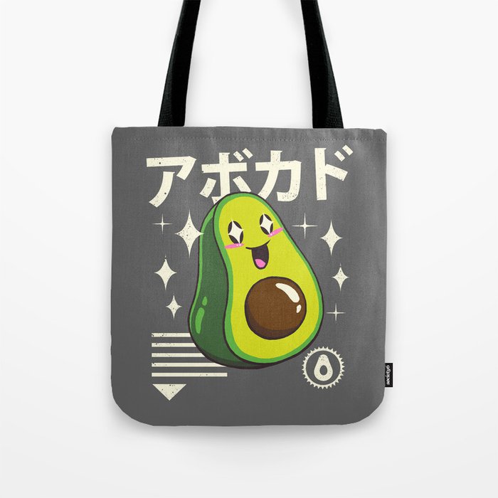 Kawaii Avocado Tote Bag