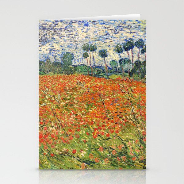 Poppy Field by Vincent van Gogh, 1890 painting Stationery Cards