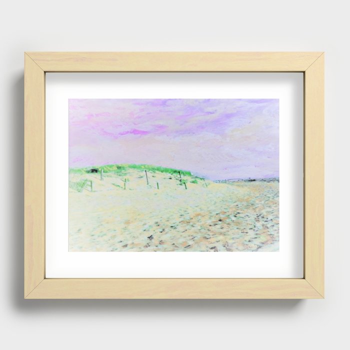 Dunes 3, Soft, Oil Pastel Drawing Recessed Framed Print