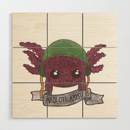 Axanthic Axolotl Wood Wall Art