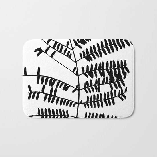 Leaf #Black Bath Mat