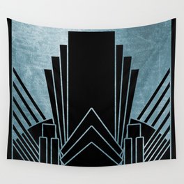 Art deco design - blue steel Wall Tapestry