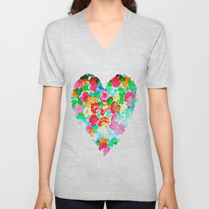 Floral Heart#3  V Neck T Shirt