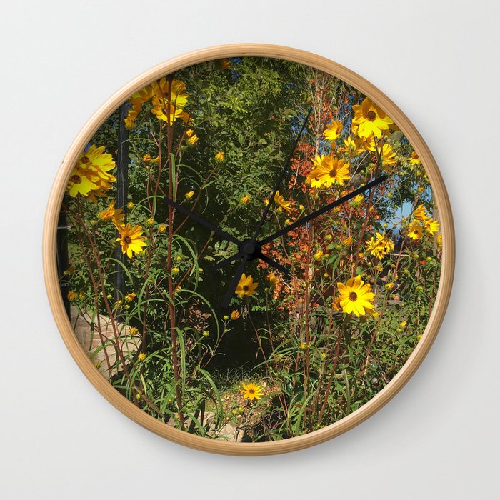 Mountain Flowers Wall Clock