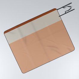 Minimalist Color Block Triple Stripe in Apricot, Rust Clay, and Putty Picnic Blanket