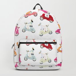 Girls on Scooter Pattern Backpack
