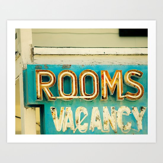Rooms Neon Sign Art Print