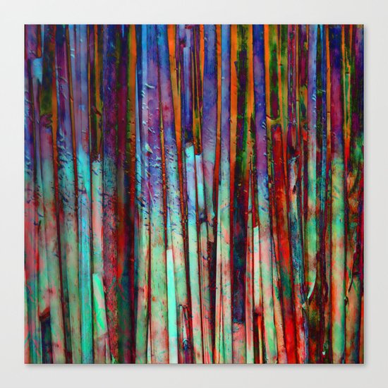 Colored Bamboo 2 Canvas Print