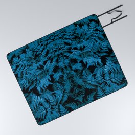 classic blue lady fern leaves leaf botanical aesthetic pattern Picnic Blanket