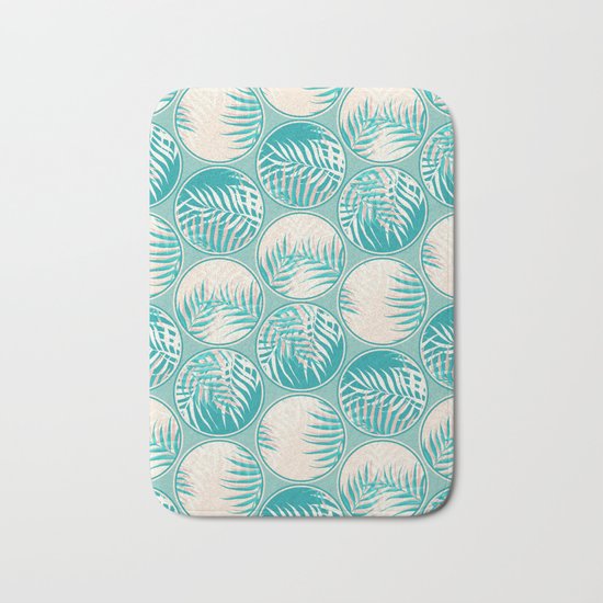 Cyan Tropical Coins #society6 #decor #buyart Bath Mat