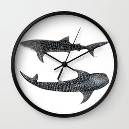 Whale sharks Wall Clock