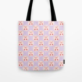 Cherries - Ditsy Retro Dotty in Lavender Tote Bag