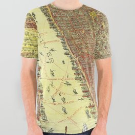 The Pulse of New York-1891 vintage pictorial map All Over Graphic Tee