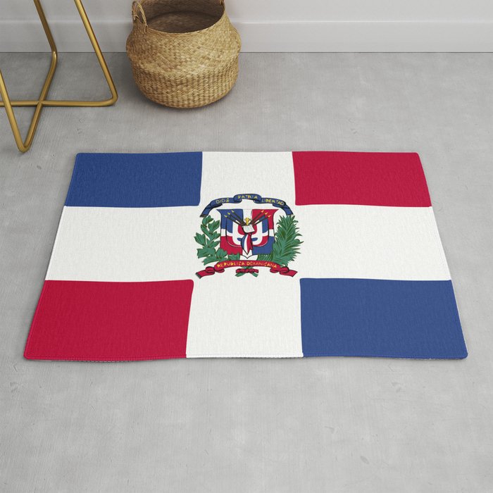 Dominican Republic flag emblem Rug