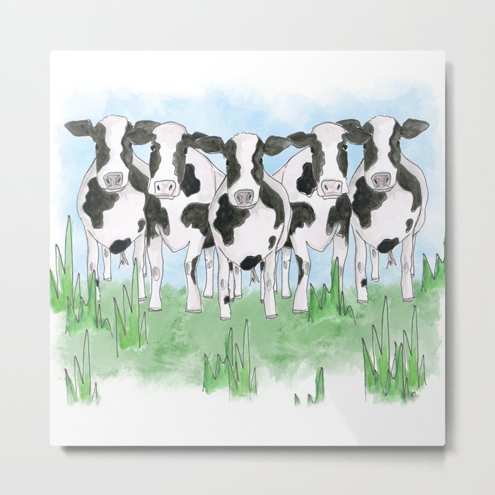 A Field of Cows Metal Print