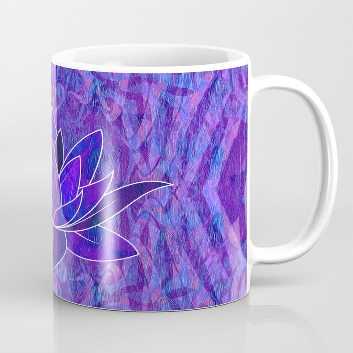 Blue and Purple Lotus Floral Tribal Print Coffee Mug