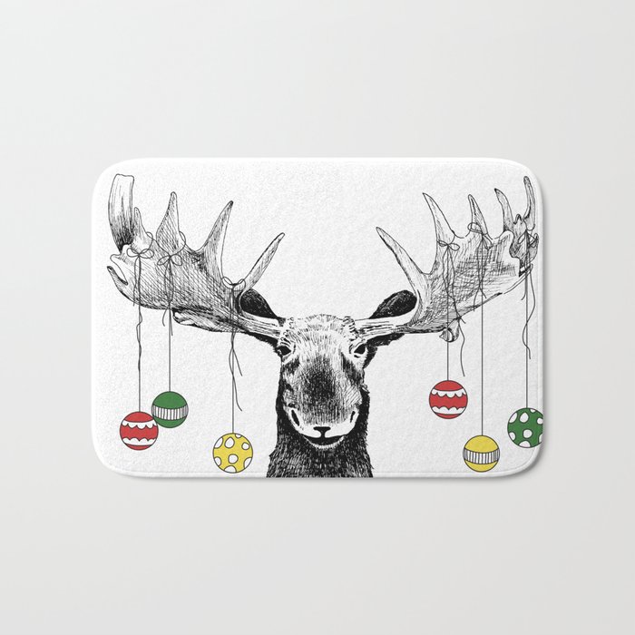 Christmas Moose Bath Mat