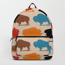 Colorful Buffalo Bison Pattern 278 Backpack | Buffalopattern, Pattern, Decor, Southwest, Native, Bison, American, Nature, Curated, Wildlife 