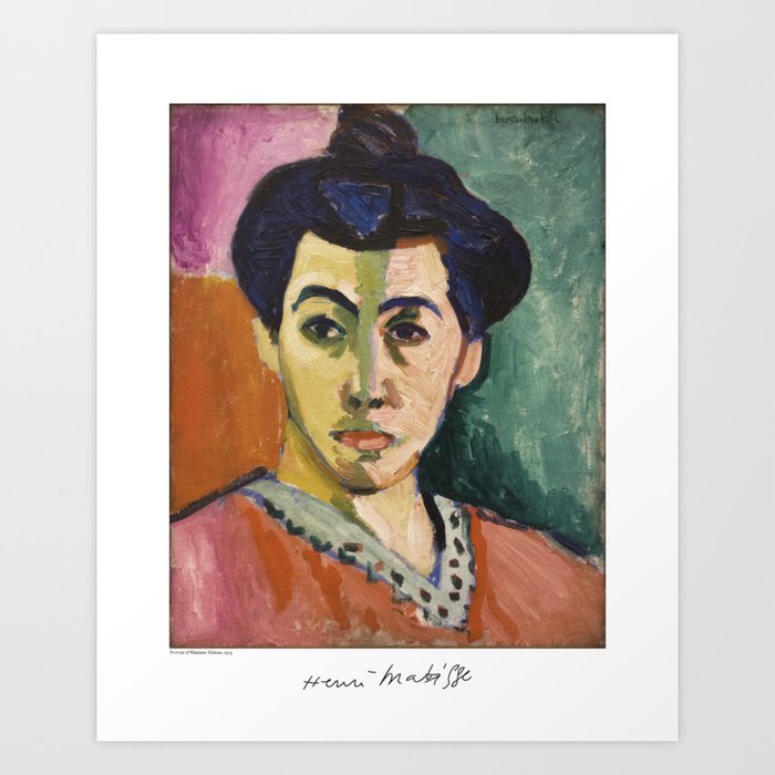 Portrait of Madame Matisse (The Green Stripe) by Henri Matisse Art Print