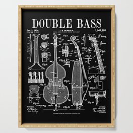 Double Bass Player Bassist Musical Instrument Vintage Patent Serving Tray