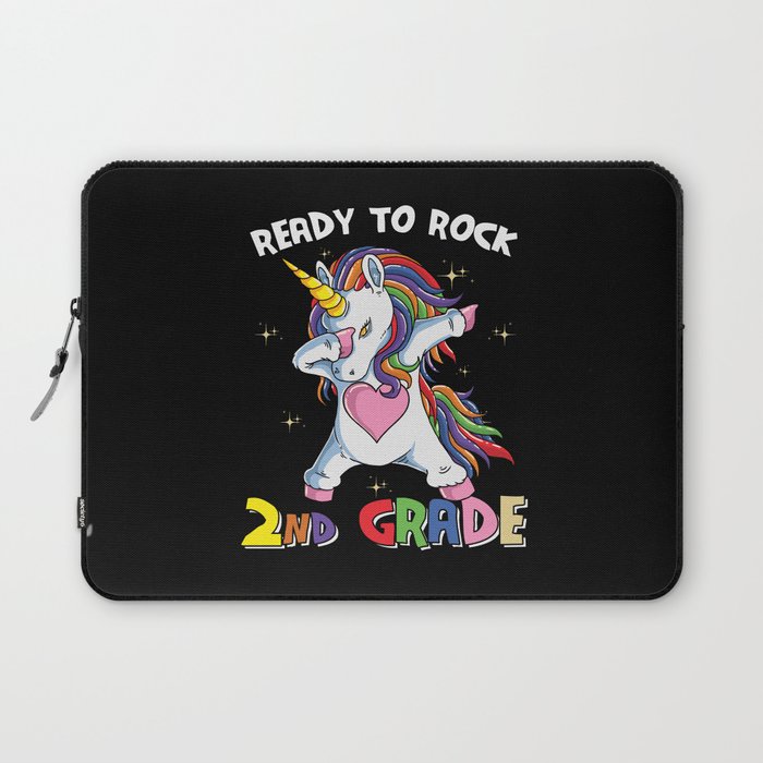 Ready To Rock 2nd Grade Dabbing Unicorn Laptop Sleeve