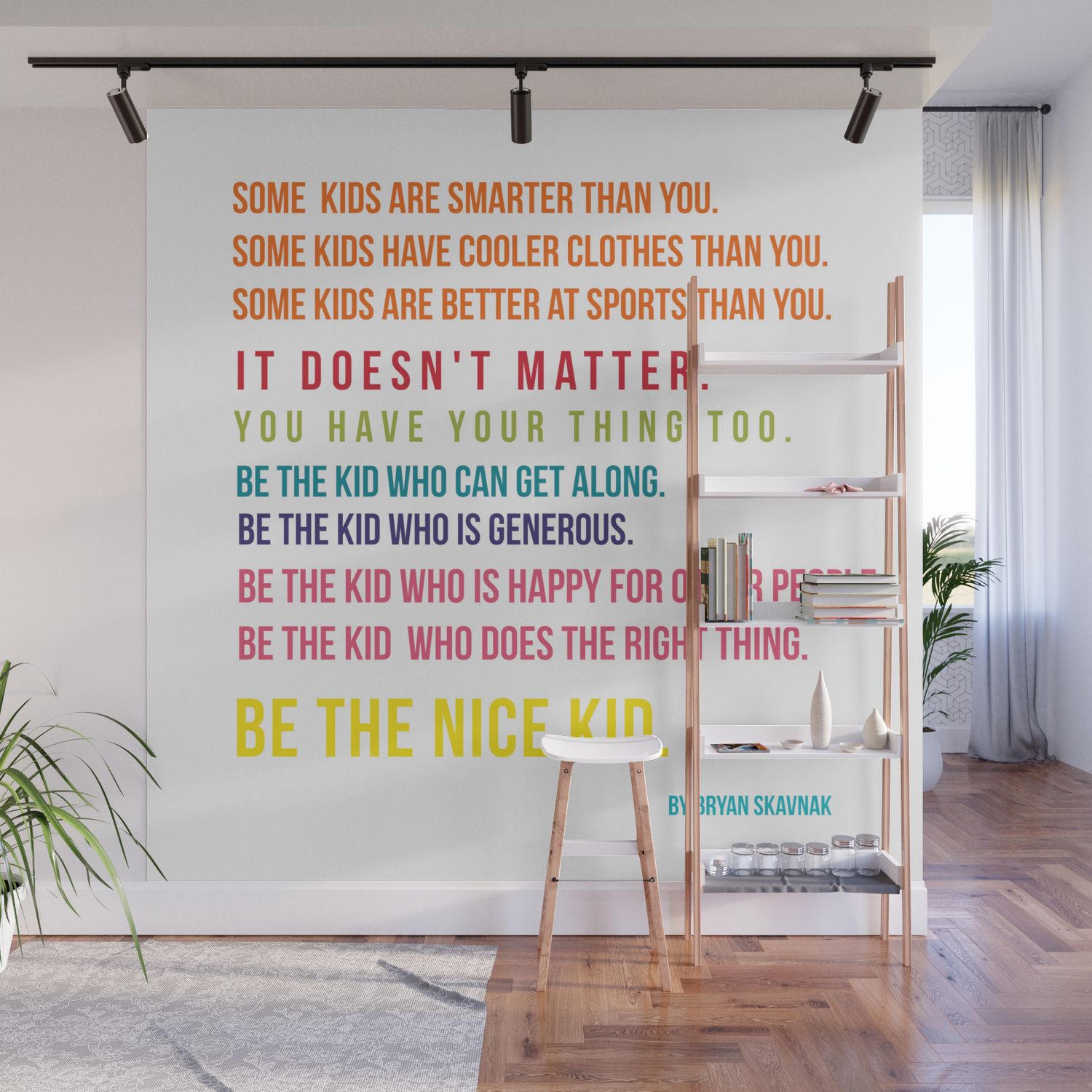 Be The Nice Kid Minimalism Colorful Wall Mural By Andreaanderegg Society6