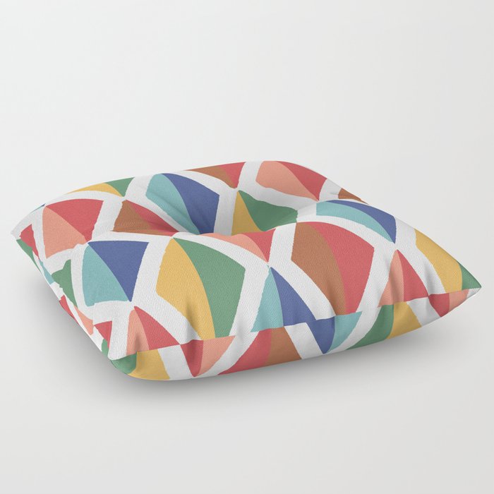 Global geometric  Vibrant Colour  Floor Pillow