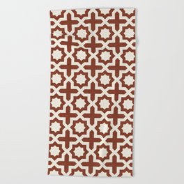 river stars - rust Beach Towel