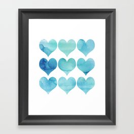 Vintage Light Blue Heart Framed Art Print