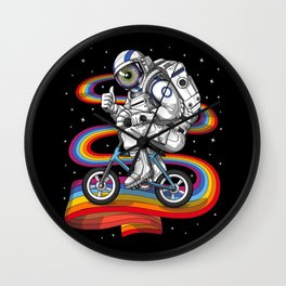 Trippy Astronaut Cycling Wall Clock