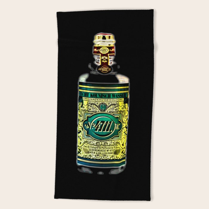 4711 Cologne Water from Germany black art Beach Towel by The