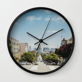 Downtown San Francisco (Color) Wall Clock | Cities, Buildings, American, Streets, Skyscraper, Cityscape, Perspective, City, Street, Downtown 