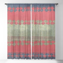 Azeri Shadda  Azerbaijan South Caucasus Plainweave Print Sheer Curtain