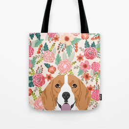 Beagle florals cute spring pet portrait dog lover gift idea beagle owners must haves flower power Tote Bag