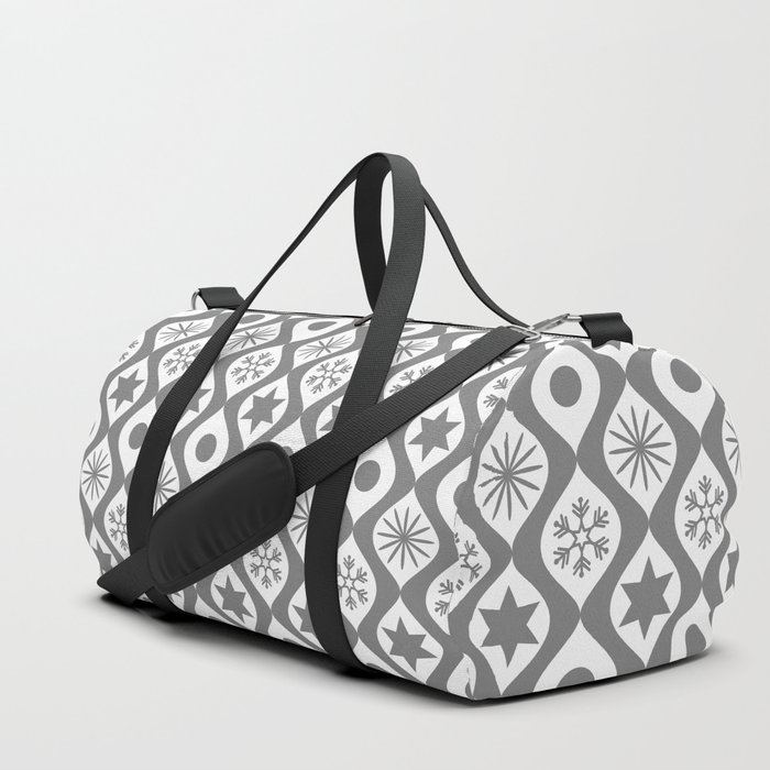 Grey Retro Christmas Pattern Duffle Bag