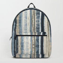 Distressed Blue and White Watercolor Stripe Backpack