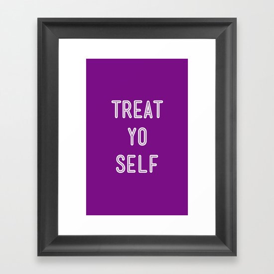 Treat Yo Self Purple - Parks and Recreation Framed Art Print