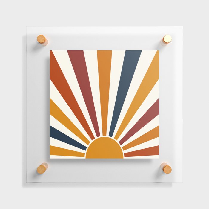 Multicolor retro Sun design 3 Floating Acrylic Print