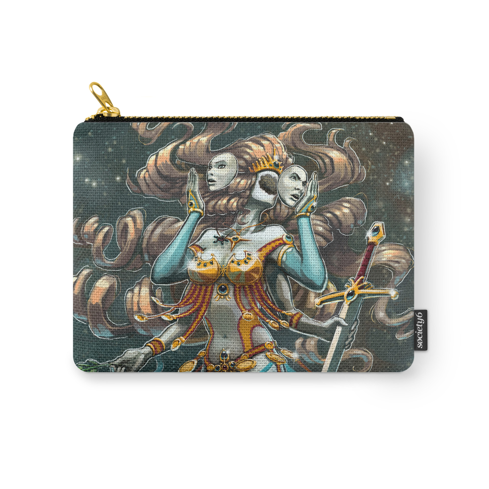 Janus, Goddess of War and Peace Carry-All Pouch by johncarterillustration