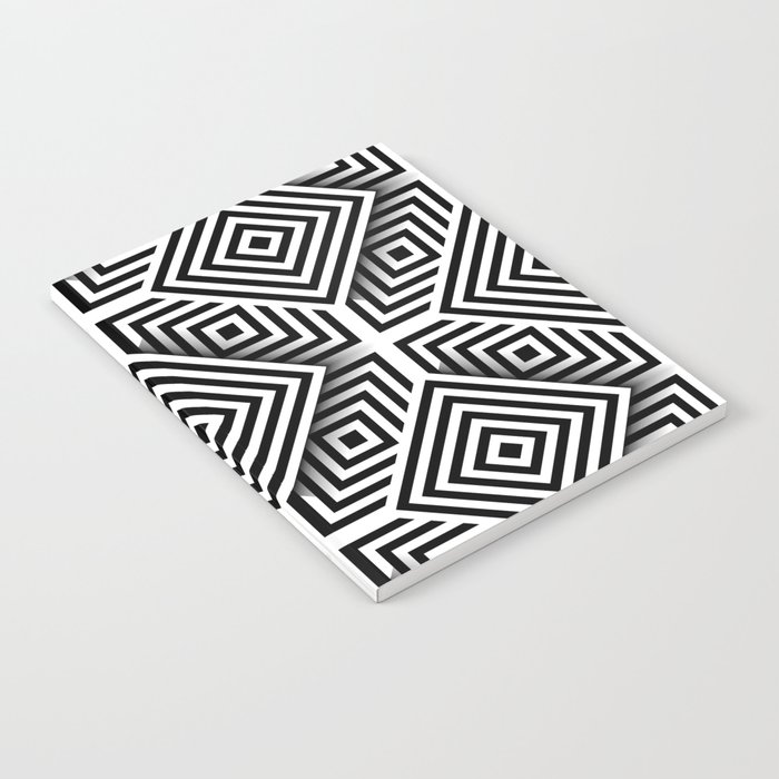 Geometric pattern. Black and white. Squares and stripes. Abstract hipster fashion design Notebook
