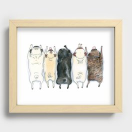 The Pug Spectrum - Pug butts in a row Recessed Framed Print