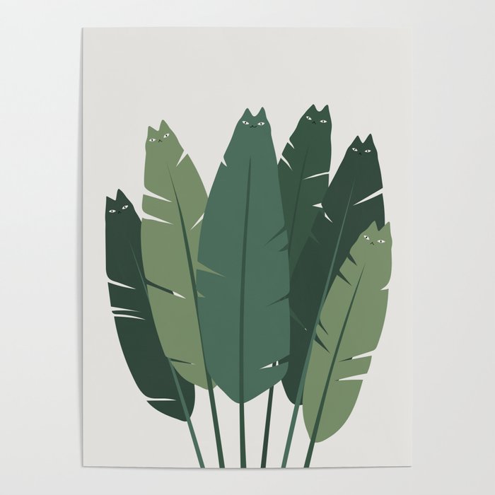 Cat and Plant 18 Poster