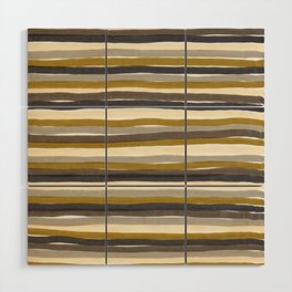 Camouflage colors horizontal striped pattern - brown and green stripes Wood Wall Art