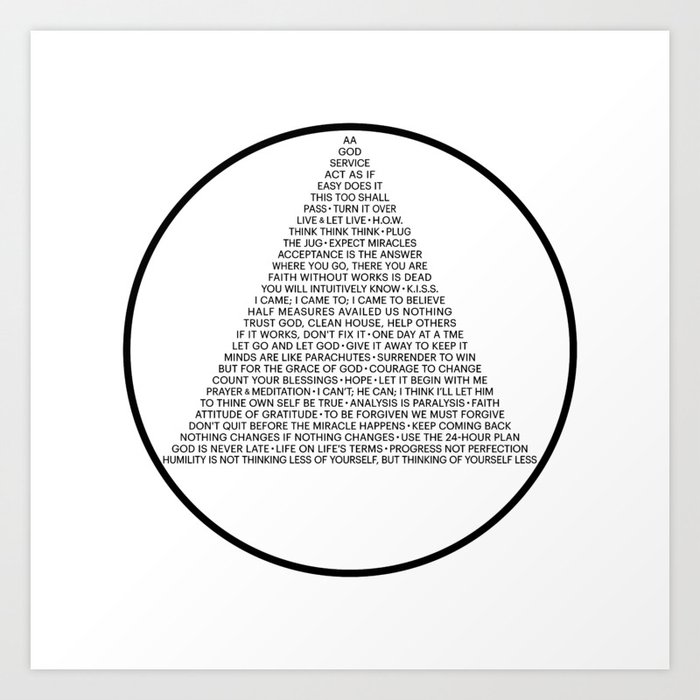 Alcoholics Anonymous Symbol in Slogans Art Print