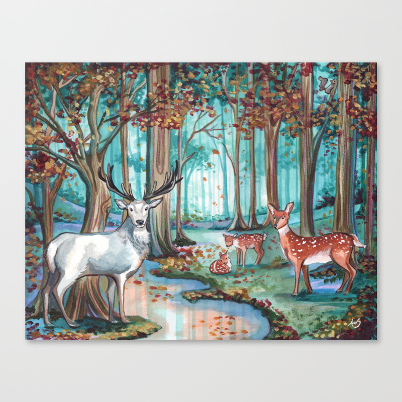 The White Stag Canvas Print By Amandamarie Society6