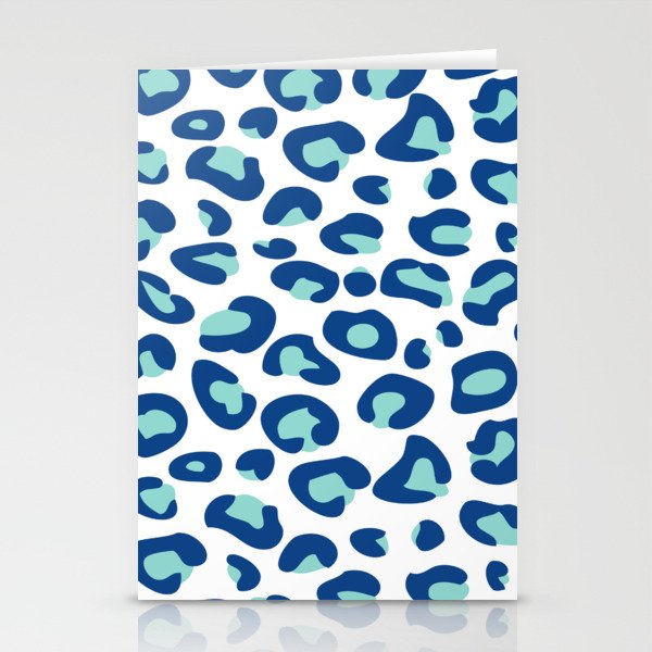 Blue Leopard Print Stationery Cards
