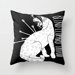 Blind Leopard Tattoo (white) Throw Pillow